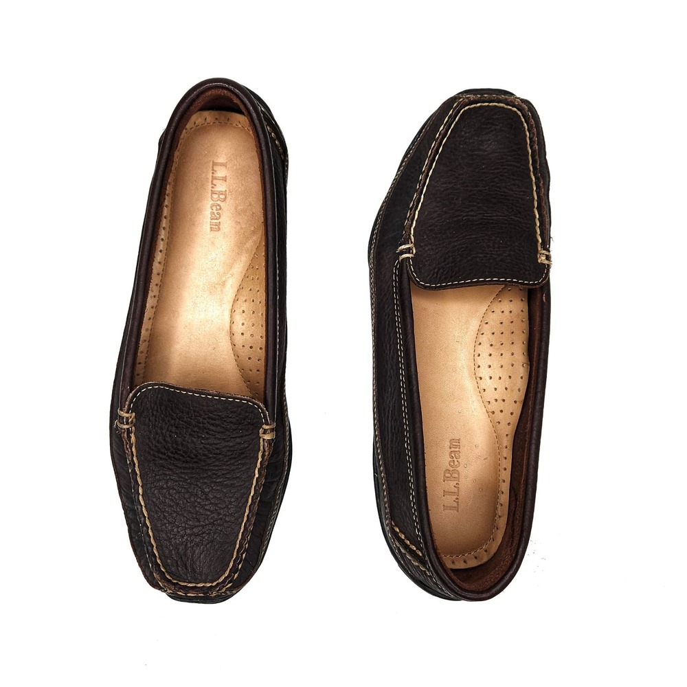 L.L. Bean Slip On Leather Driving Loafers - Picture 2 of 5